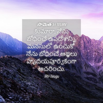 Picture 04 - సామెత 3:1 TELIRV - కుమారా, నేను - Bible Verse Picture