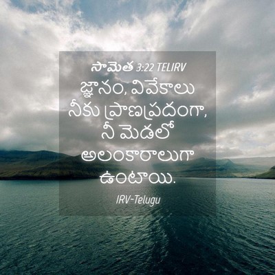 Picture 04 - సామెత 3:22 TELIRV - జ్ఞానం, వివేకాలు - Bible Verse Picture
