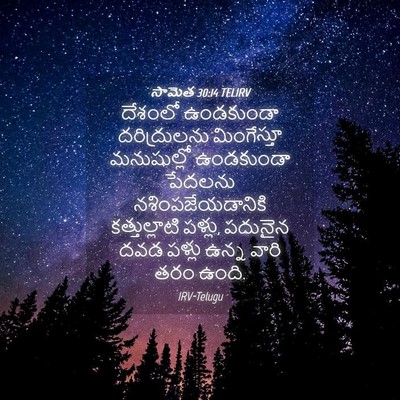 Picture 04 - సామెత 30:14 TELIRV - దేశంలో ఉండకుండాా - Bible Verse Picture