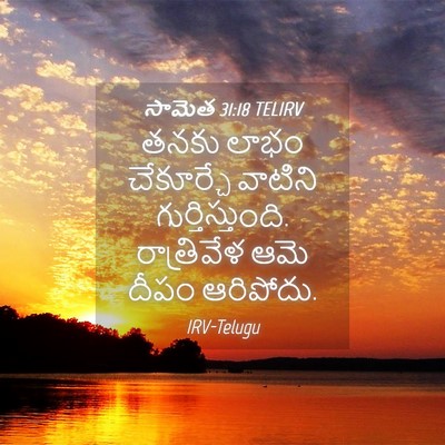 Picture 04 - సామెత 31:18 TELIRV - తనకు లాభం - Bible Verse Picture