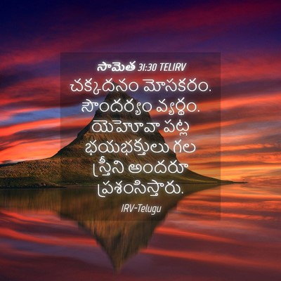 Picture 04 - సామెత 31:30 TELIRV - చక్కదనం మోసకరం. - Bible Verse Picture