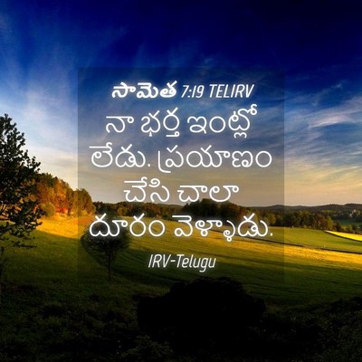 Picture 04 - సామెత 7:19 TELIRV - నా భర్త ఇంట్లో - Bible Verse Picture