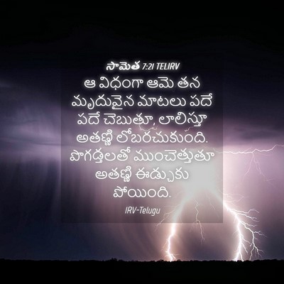 Picture 04 - సామెత 7:21 TELIRV - ఆ విధంగా ఆమె తన - Bible Verse Picture