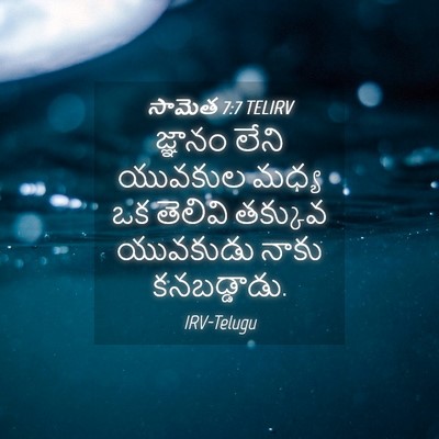 Picture 04 - సామెత 7:7 TELIRV - జ్ఞానం లేని - Bible Verse Picture