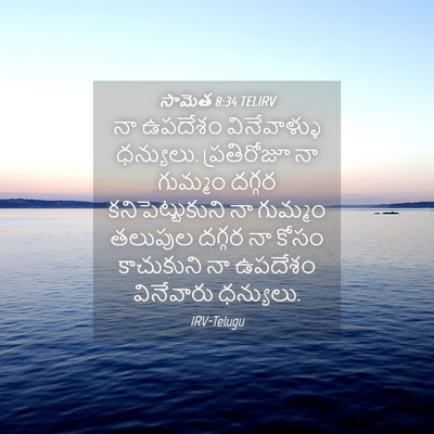 Picture 04 - సామెత 8:34 TELIRV - నా ఉపదేశం - Bible Verse Picture