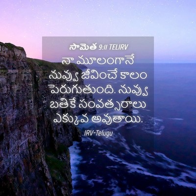Picture 04 - సామెత 9:11 TELIRV - నా మూలంగానే - Bible Verse Picture