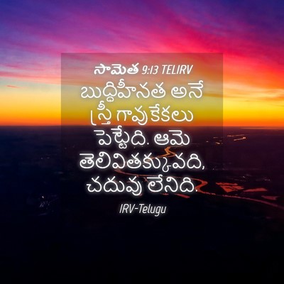 Picture 04 - సామెత 9:13 TELIRV - బుద్ధిహీనత అనే - Bible Verse Picture