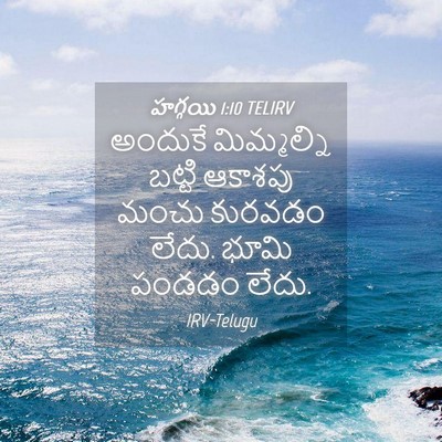 Picture 04 - హగ్గయి 1:10 TELIRV - అందుకే మిమ్మల్ని - Bible Verse Picture