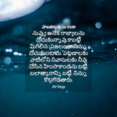 Picture 04 - హబక్కూకు 2:8 TELIRV - నువ్వు అనేక - Bible Verse Picture