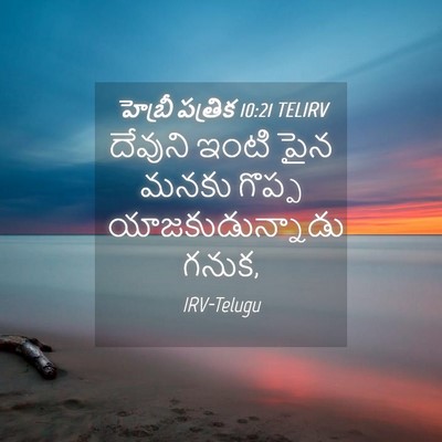 Picture 04 - హెబ్రీ పత్రిక 10:21 TELIRV - దేవుని ఇంటి పైన - Bible Verse Picture