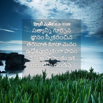 Picture 04 - హెబ్రీ పత్రిక 10:26 TELIRV - సత్యాన్ని గూర్చిన - Bible Verse Picture