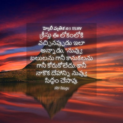 Picture 04 - హెబ్రీ పత్రిక 10:5 TELIRV - క్రీస్తు ఈ - Bible Verse Picture