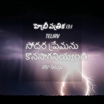 Picture 04 - హెబ్రీ పత్రిక 13:1 TELIRV - సోదర ప్రేమను - Bible Verse Picture