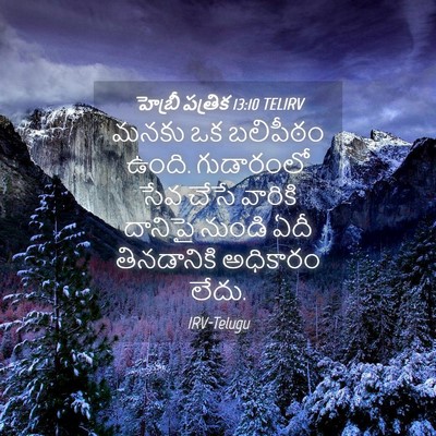 Picture 04 - హెబ్రీ పత్రిక 13:10 TELIRV - మనకు ఒక బలిపీఠం - Bible Verse Picture