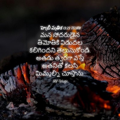 Picture 04 - హెబ్రీ పత్రిక 13:23 TELIRV - మన సోదరుడైన - Bible Verse Picture