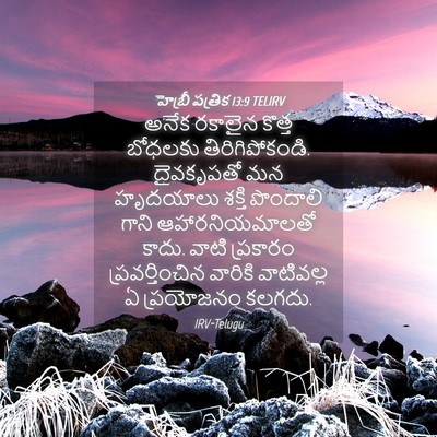 Picture 04 - హెబ్రీ పత్రిక 13:9 TELIRV - అనేక రకాలైన కొత్త - Bible Verse Picture