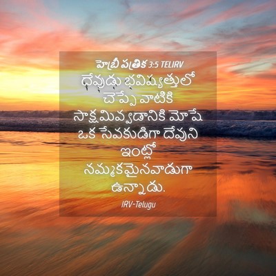 Picture 04 - హెబ్రీ పత్రిక 3:5 TELIRV - దేవుడు - Bible Verse Picture