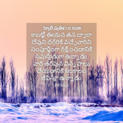 Picture 04 - హెబ్రీ పత్రిక 7:25 TELIRV - కాబట్టి ఈయన తన - Bible Verse Picture
