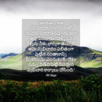 Picture 04 - హోషేయ 1:2 TELIRV - యెహోవా హోషేయతో - Bible Verse Picture