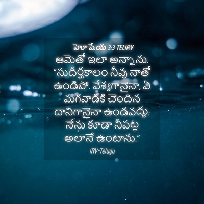 Picture 04 - హోషేయ 3:3 TELIRV - ఆమెతో ఇలా అన్నాను. - Bible Verse Picture