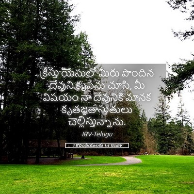 Picture 05 - 1 కొరింథీయులకు 1:4 TELIRV - క్రీస్తు యేసులో - Bible Verse Picture