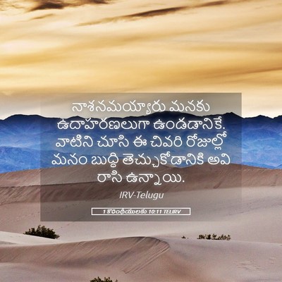 Picture 05 - 1 కొరింథీయులకు 10:11 TELIRV - నాశనమయ్యారు మనకు - Bible Verse Picture