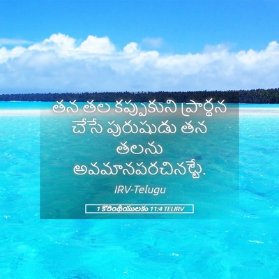 Picture 05 - 1 కొరింథీయులకు 11:4 TELIRV - తన తల కప్పుకుని - Bible Verse Picture