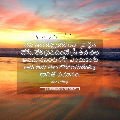 Picture 05 - 1 కొరింథీయులకు 11:5 TELIRV - తన తల - Bible Verse Picture