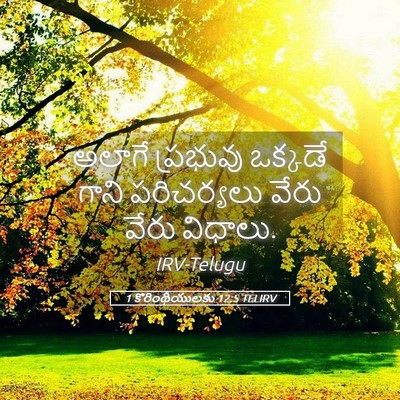 Picture 05 - 1 కొరింథీయులకు 12:5 TELIRV - అలాగే ప్రభువు - Bible Verse Picture