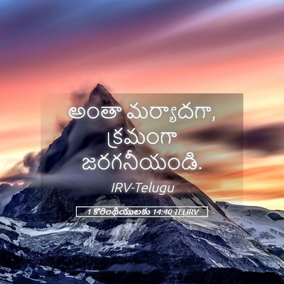 Picture 05 - 1 కొరింథీయులకు 14:40 TELIRV - అంతా మర్యాదగా, - Bible Verse Picture
