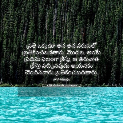 Picture 05 - 1 కొరింథీయులకు 15:23 TELIRV - ప్రతి ఒక్కడూ తన తన - Bible Verse Picture