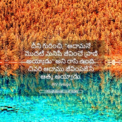 Picture 05 - 1 కొరింథీయులకు 15:45 TELIRV - దీని గురించి, - Bible Verse Picture