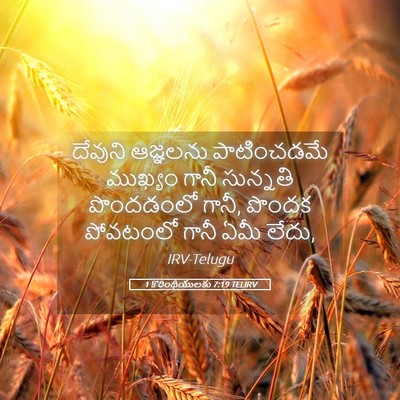 Picture 05 - 1 కొరింథీయులకు 7:19 TELIRV - దేవుని ఆజ్ఞలను - Bible Verse Picture