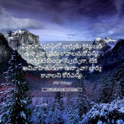 Picture 05 - 1 కొరింథీయులకు 7:27 TELIRV - వివాహ వ్యవస్థలో - Bible Verse Picture