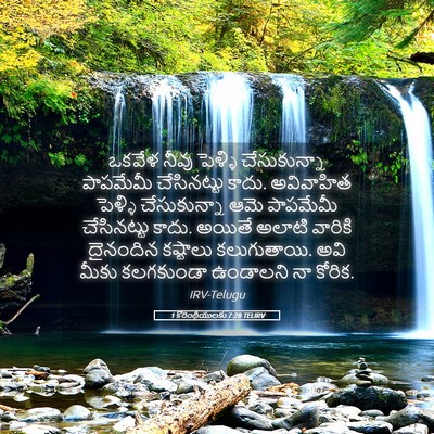 Picture 05 - 1 కొరింథీయులకు 7:28 TELIRV - ఒకవేళ నీవు పెళ్ళి - Bible Verse Picture