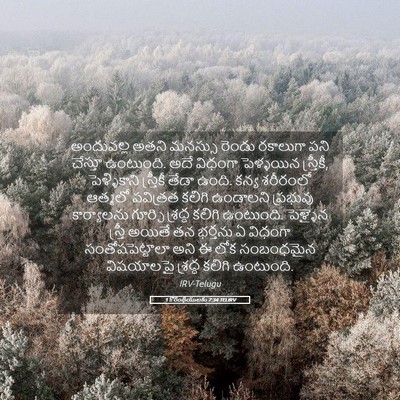 Picture 05 - 1 కొరింథీయులకు 7:34 TELIRV - అందువల్ల అతని - Bible Verse Picture