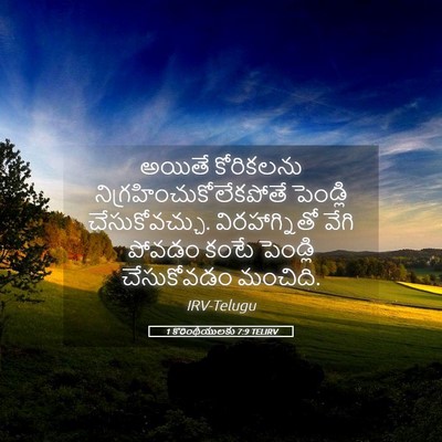Picture 05 - 1 కొరింథీయులకు 7:9 TELIRV - అయితే కోరికలను - Bible Verse Picture