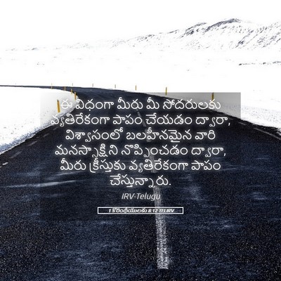 Picture 05 - 1 కొరింథీయులకు 8:12 TELIRV - ఈ విధంగా మీరు మీ - Bible Verse Picture