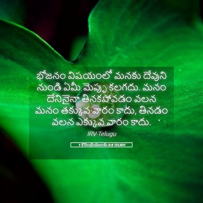 Picture 05 - 1 కొరింథీయులకు 8:8 TELIRV - భోజనం విషయంలో - Bible Verse Picture