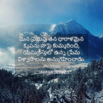 Picture 05 - 1 తిమోతి పత్రిక 1:14 TELIRV - మన ప్రభువు తన - Bible Verse Picture