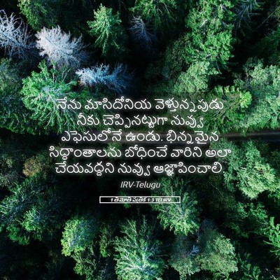 Picture 05 - 1 తిమోతి పత్రిక 1:3 TELIRV - నేను మాసిదోనియ - Bible Verse Picture