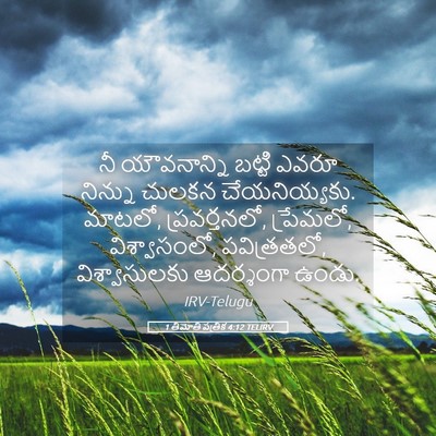 Picture 05 - 1 తిమోతి పత్రిక 4:12 TELIRV - నీ యౌవనాన్ని - Bible Verse Picture