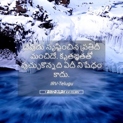 Picture 05 - 1 తిమోతి పత్రిక 4:4 TELIRV - దేవుడు సృష్టించిన - Bible Verse Picture
