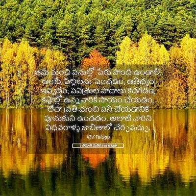 Picture 05 - 1 తిమోతి పత్రిక 5:10 TELIRV - ఆమె మంచి పనుల్లో - Bible Verse Picture