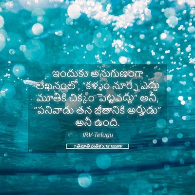 Picture 05 - 1 తిమోతి పత్రిక 5:18 TELIRV - ఇందుకు అనుగుణంగా - Bible Verse Picture