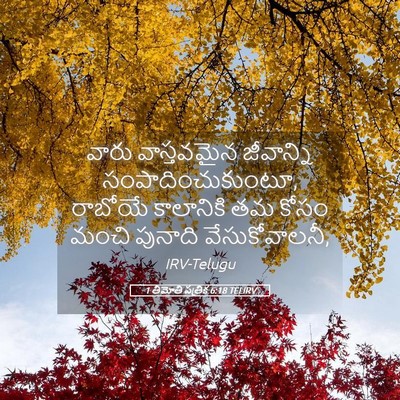 Picture 05 - 1 తిమోతి పత్రిక 6:18 TELIRV - వారు వాస్తవమైన - Bible Verse Picture