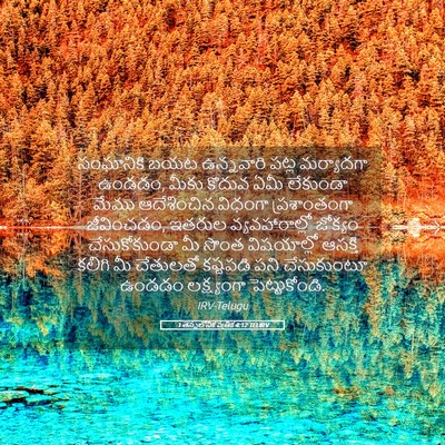 Picture 05 - 1 తెస్సలోనిక పత్రిక 4:12 TELIRV - సంఘానికి బయట - Bible Verse Picture