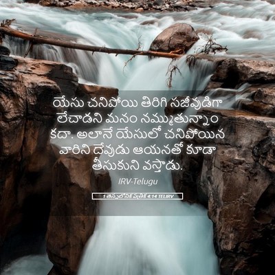 Picture 05 - 1 తెస్సలోనిక పత్రిక 4:14 TELIRV - యేసు చనిపోయి - Bible Verse Picture