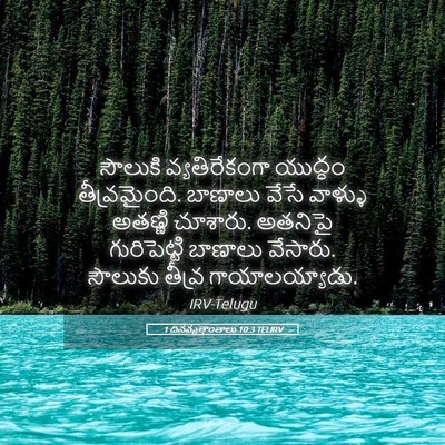 Picture 05 - 1 దినవృత్తాంతాలు 10:3 TELIRV - సౌలుకి - Bible Verse Picture