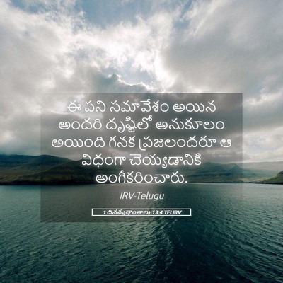 Picture 05 - 1 దినవృత్తాంతాలు 13:4 TELIRV - ఈ పని సమావేశం అయిన - Bible Verse Picture